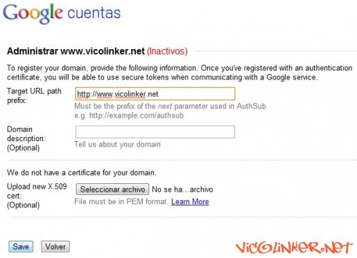 Google Authentication Service The site has not been registered - Paso6