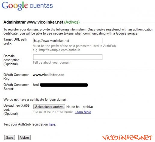 Google Authentication Service The site has not been registered - Paso7