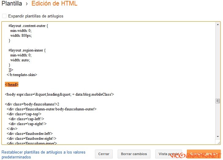Blogger - Ocultar Barra de Navegacion - Paso4