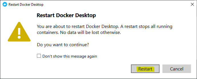 Restart Docker