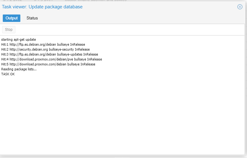 Poxmox: Task viewer package Database