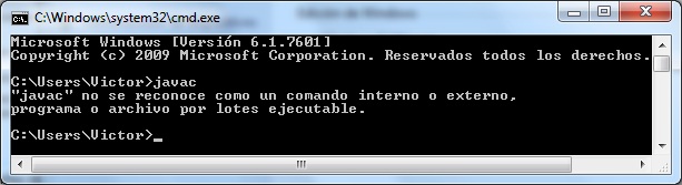 Consola de comandos de Windows 7