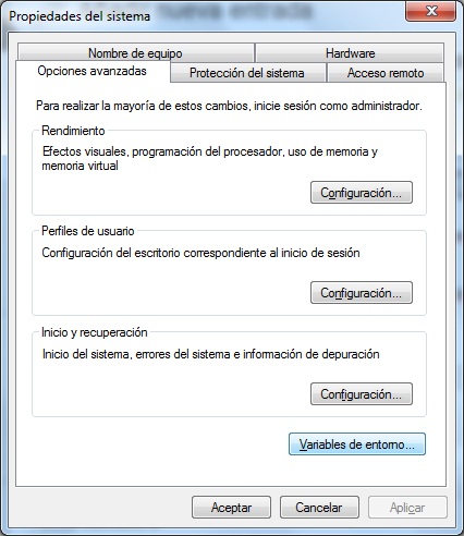 Propiedades del Sistema - Windows