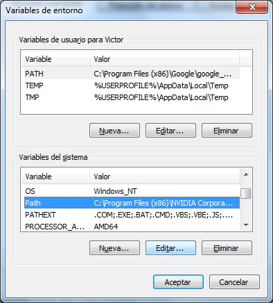 Variables de entorno en Windows