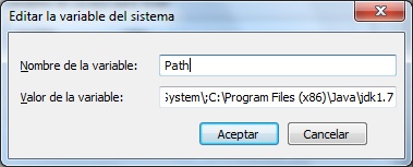 Editar la variable del Sistema en Windows