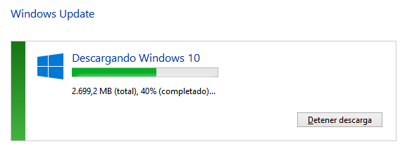 Descarga Windows 10 desde Windows Update